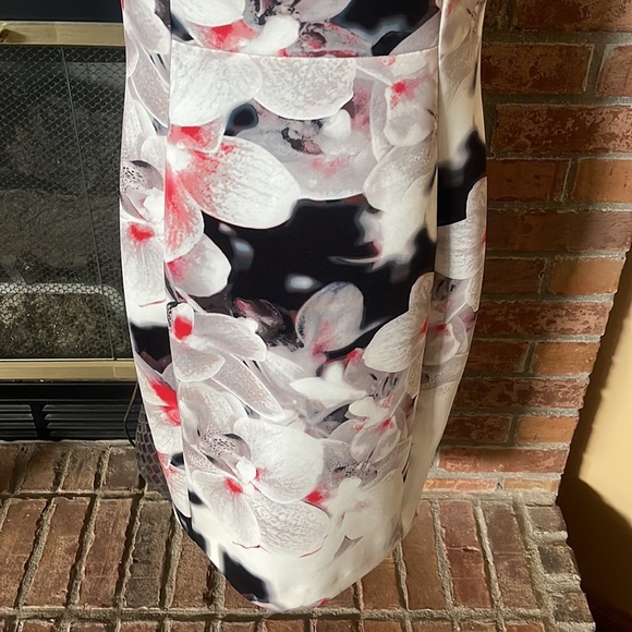Calvin Klein Floral Print Fitted Sleeveless Dress - Picture 3 of 8